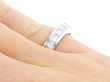 Princess Cut Diamond Eternity Ring in White Gold on hand