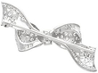 Diamond Bow Brooch in Silver reverse