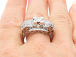 Art Deco Diamond Ring Close Up Wearing 