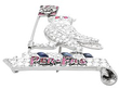 Diamond Owl Brooch in Platinum with Rubies and Sapphires