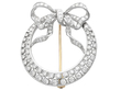 Diamond Crescent Bow Brooch for Sale 