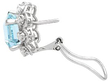 Emerald Cut Aquamarine Earrings in White Gold open