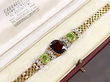 Peridot and Garnet Bracelet in Gold boxed