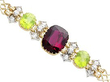 Peridot and Garnet Bracelet in Gold