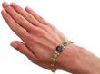 Peridot and Garnet Bracelet in Gold wearing