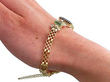 Peridot and Garnet Bracelet in Gold wearing
