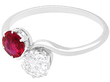 Platinum Ruby Twist Engagement Ring
