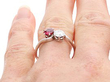 ruby Twist Engagement Ring on finger