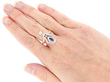 Blue Sapphire Diamond Ring in Rose Gold wearing