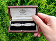 Horizontal Platinum Diamond Brooch Pin boxed