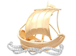 Gold Boat Brooch Vintage