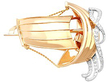Gold Boat Brooch Vintage