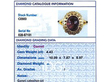 Vintage Gold Garnet Ring grading card