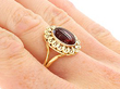 Vintage Gold Garnet Ring Wearing 