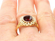 Vintage Gold Garnet Ring wearing