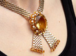 wearing Large Citrine Necklace in Gold