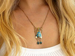Turquoise Art Nouveau Pendant in Gold