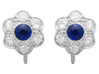 Sapphire and Diamond Earrings in Platinum