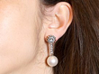 South Sea Pearl Earrings with Diamonds wearing
