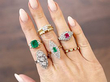 Ring Stack with Art Deco Diamond Ring in White Gold
