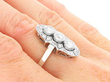 Close up Art Deco Diamond Ring in White Gold