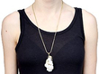 wearing opal necklace