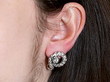 1930s Diamond Earrings Platinum wearing
