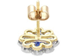 Blue Sapphire and Diamond Cluster Earrings