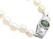 Pearl Strand Necklace with Green Sapphire Clasp