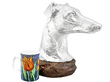 Antique Silver and Copper Dog Head Trophy