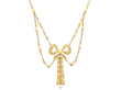 Bow Pearl Necklace in Yellow Gold