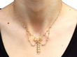Bow Pearl Necklace in Yellow Gold Wearing
