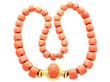 Vintage Coral Bead Necklace in Gold for Sale