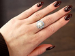 Vintage Pearl and Diamond Cluster Ring On Hand