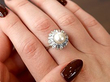 Pearl Diamond Cluster Ring Styled