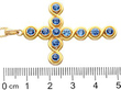 Blue Sapphire Cross Pendant size