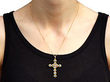 Blue Sapphire Cross Pendant wearing