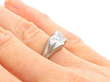 Diamond Butterfly Ring in Platinum on hand