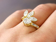 Marquise and Round Cut Diamond Dress Ring