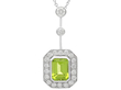 Emerald Cut Peridot Pendant with Diamonds
