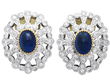 Vintage Cabochon Sapphire Cluster Earrings