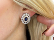 Vintage Cabochon Sapphire Cluster Earrings