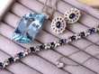 Vintage Cabochon Sapphire Cluster Earrings