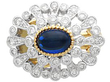 Vintage Cabochon Sapphire Cluster Earrings