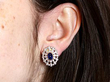 Vintage Cabochon Sapphire Cluster Earrings