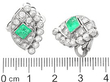 Art Deco Emerald and Diamond Earrings with Ruler