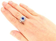 1920s Sapphire Ring with Diamonds wearing