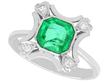 Vintage White Gold Emerald Ring UK 