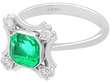 Vintage White Gold Emerald Ring
