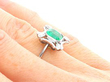 Vintage White Gold Emerald Ring on hand